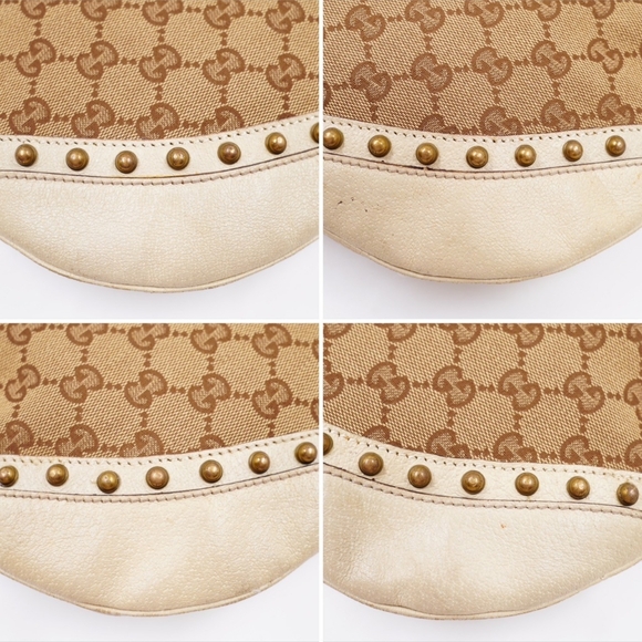 ❌️❌️SOLD❌️❌️AY05❤️ GUCCI Monogram Pelham Studded Shoulder Bag - Picture 12 of 14